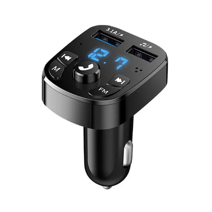 Car Hands-free Bluetooth-compaitable 5.0 FM Transmitter Car Kit MP3 Modulator Player Handsfree Audio Receiver 2 USB Fast Charger