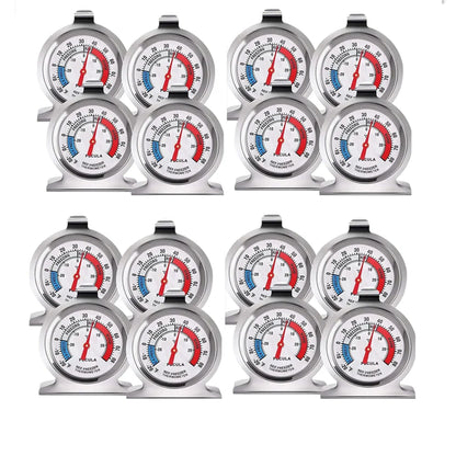 عبوات من 2/4/16 قطعة من ترمومترات الثلاجة والفريزر، سلسلة كلاسيكية، قرص كبير، مؤشر أحمر، قياس دقيق لدرجة حرارة الثلاجة والفريزر 