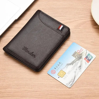 Men’s Vertical Multi-Card Wallet – Compact Driver’s License and Student Card Holder