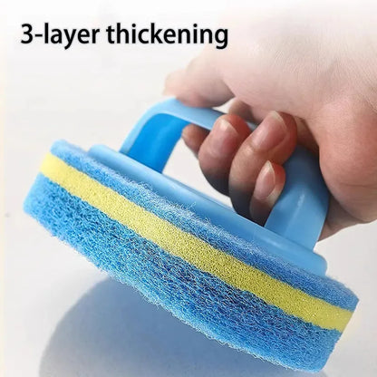 Kitchen Cleaning Brush with Handle – High-Density Scouring Pad for Pots, Walls & Tile Scrubbing