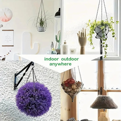 سلة معلقة من الخيزران الصناعي بطول 40 سم مع سلسلة بثلاثة خطافات، مثالية لزراعة النباتات المائية، وديكور المنزل والحديقة. 