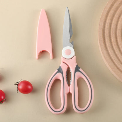 1PC/2PCS Multi-Functional Scissors Kitchen Sharp Scissors Chicken Scissors Fish Bone Bottle Opener Rust-Proof Non-Slip Handle