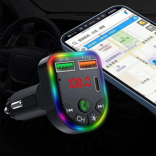 Car Bluetooth Adapter Type-C Dual USB Car Charger MP3 Music Player 5.3 FM Transmitter Handsfree Calling Audio Car Adapter