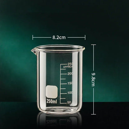 High Borosilicate Glass Measuring Cup – Clear Beaker with Scale for Kitchen Baking or Lab Use (50ml–1000ml)