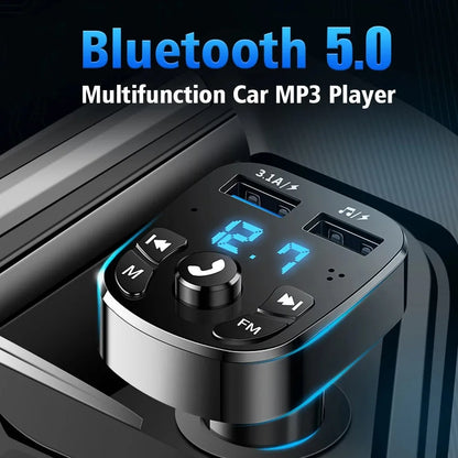 Car Mp3 Player Dual Usb Fast Charger Fm Bluetooth Receiver Bluetooth Compatible 5.0 Fm Transmitter Usb Flash Drive Plug Car Kit