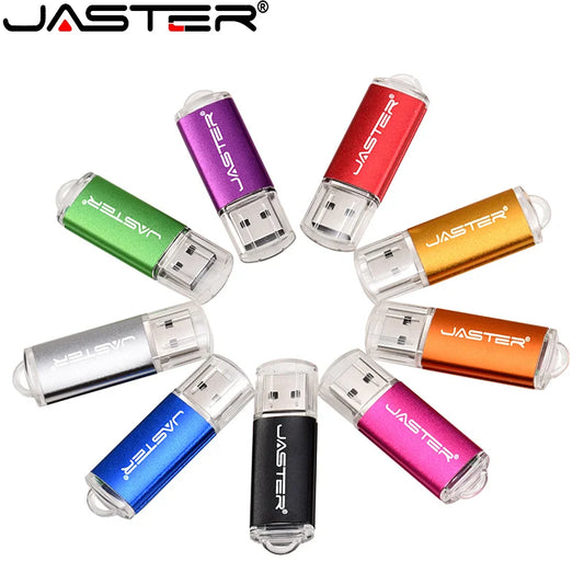 JASTER High speed USB 2.0 Flash Drive Mini plastic pendrive 128M 4GB 16GB 32GB  64GB 128GB With keychain Memory stick Pen Drive