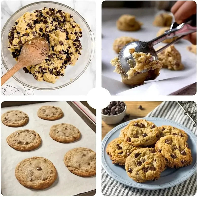 1PC Stainless Steel Ice Cream Scoop – Cookie Dough Spoon with Spring Handle