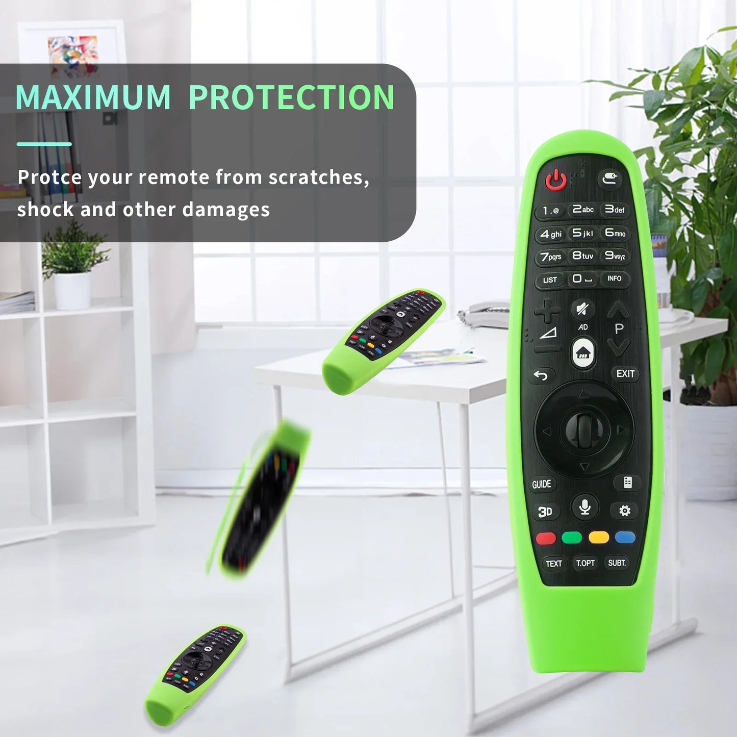 غطاء سيليكون لجهاز التحكم عن بعد السحري MRSVI – غطاء واقٍ لأجهزة التحكم عن بعد لأجهزة تلفزيون LG الذكية (MR600، MR650، MR20GA، إلخ).