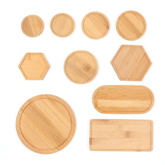Bamboo Tray Saucer – Natural Wooden Coaster for Flower Pots, Cups & Kitchen Decor