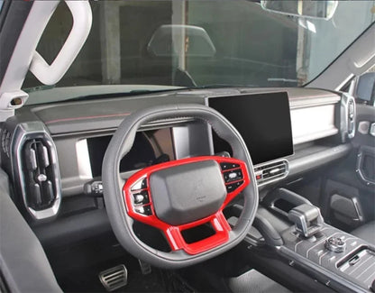 Automotive parts ABS internal steering wheel decorative panel cover fit for JETOUR Traveler T2 steering wheel panel sticker