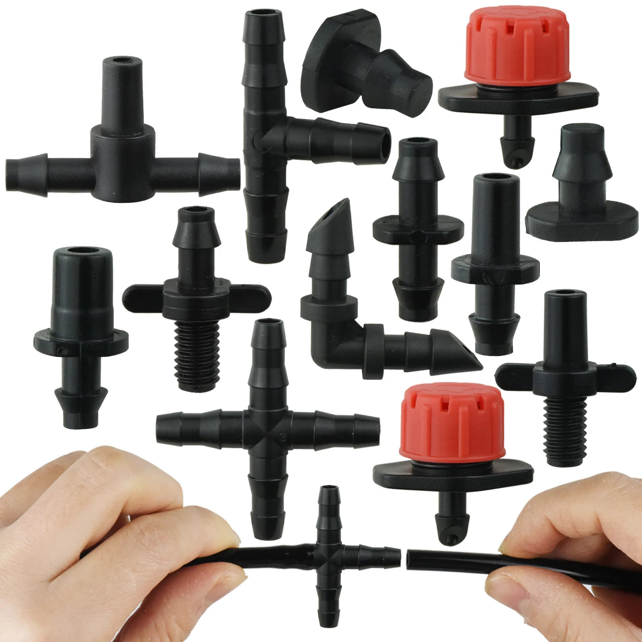 وصلات الري بالتنقيط ذات الأسنان 4/7 مم - وصلات خراطيم الأنابيب 1/4 بوصة للحدائق والمروج وأصص الزهور (1-50 قطعة)