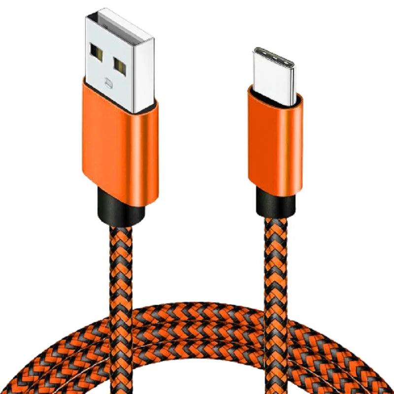 كابل شحن سريع من نوع USB A إلى Type C مصنوع من النايلون المضفر - سلك شحن متين لهواتف Xiaomi وSamsung وHuawei وهواتف Android