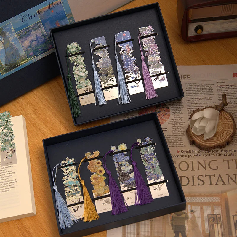 فاصل كتاب معدني مزخرف بالزهور - مشبك صفحات كتاب من النحاس المجوف للطلاب والقراء