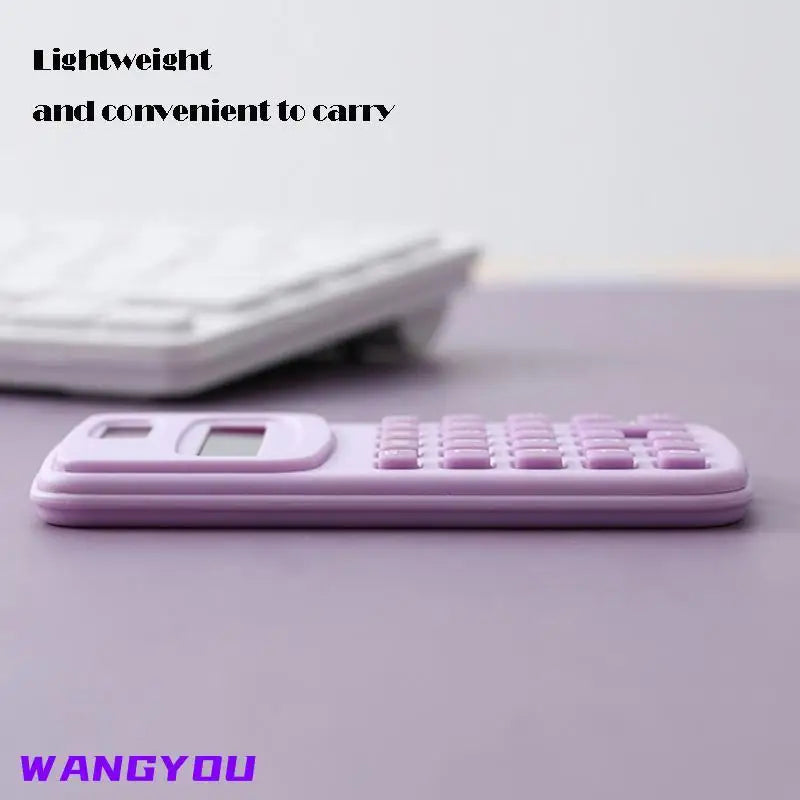 Small Solar Calculator Portable 8-Digit LCD Electronic Calculator – Cute Home & School Calculator for Kids and Primary Students