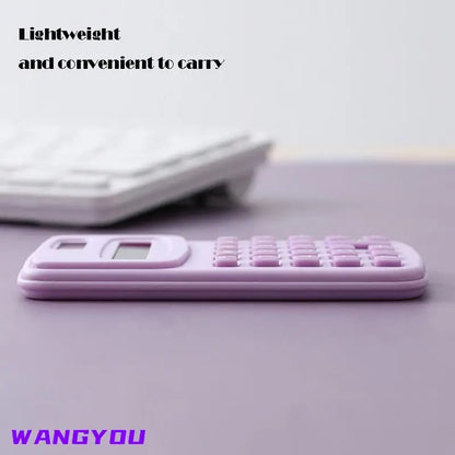 Small Solar Calculator Portable 8-Digit LCD Electronic Calculator – Cute Home & School Calculator for Kids and Primary Students