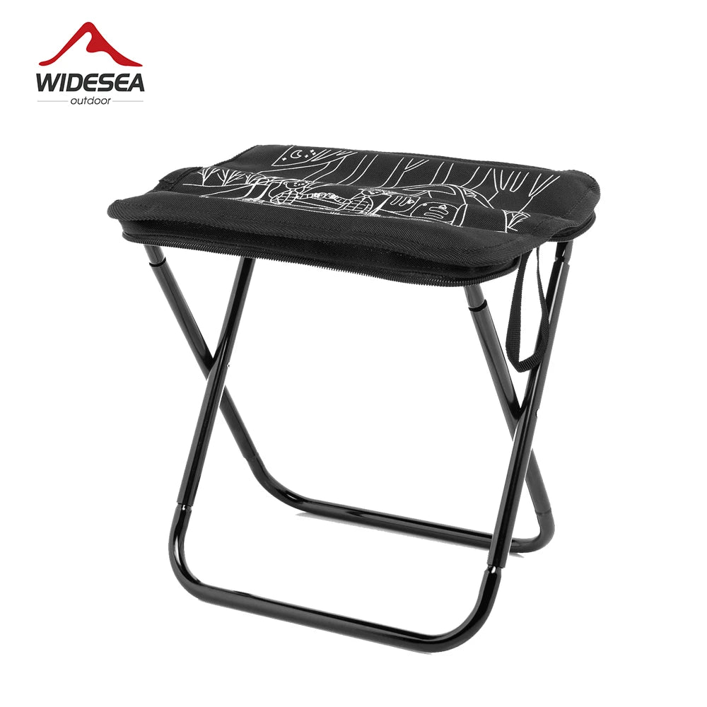 Widesea 1pc Foldable Camping Stool – Lightweight Portable Outdoor Fishing Chair with Zipper Storage & Stainless Steel Frame