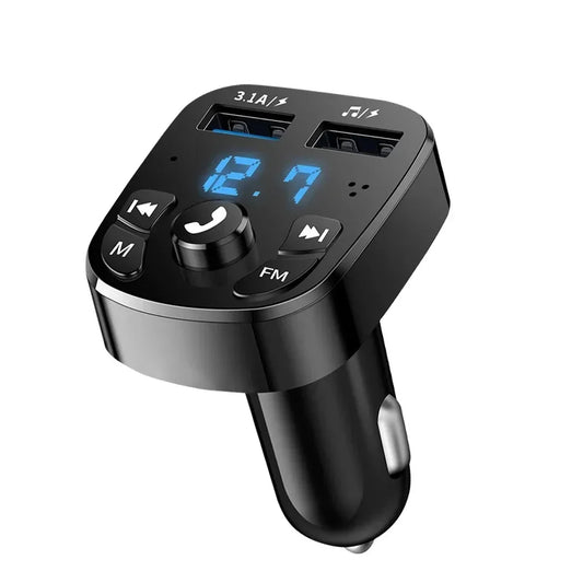 Car Charger FM Transmitter Bluetooth5.0 Audio Dual USB 3.1A Fast Charger MP3 Player Handsfree Car Accessories For iPhone Samsung
