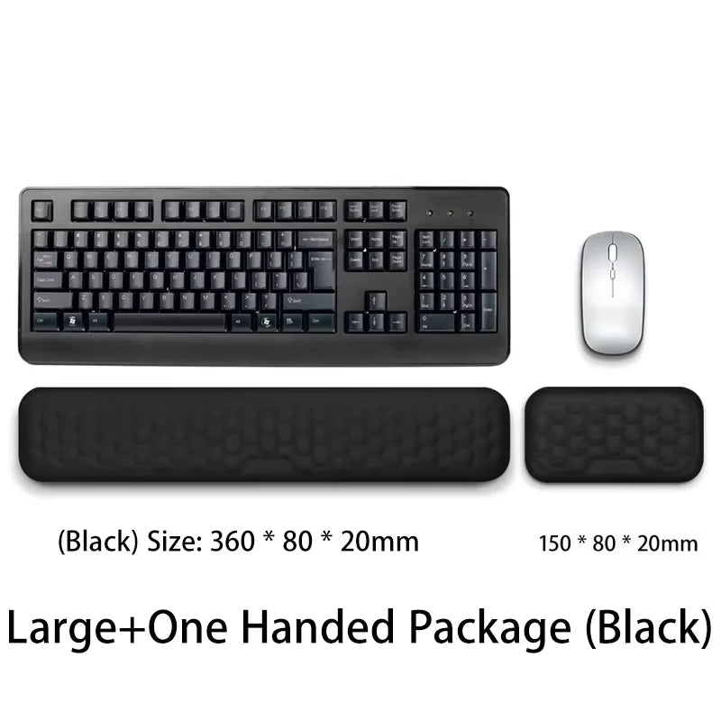 Ergonomic Memory Foam Keyboard & Mouse Wrist Rest – Office Typing Support Pad for Comfortable Wrist Protection