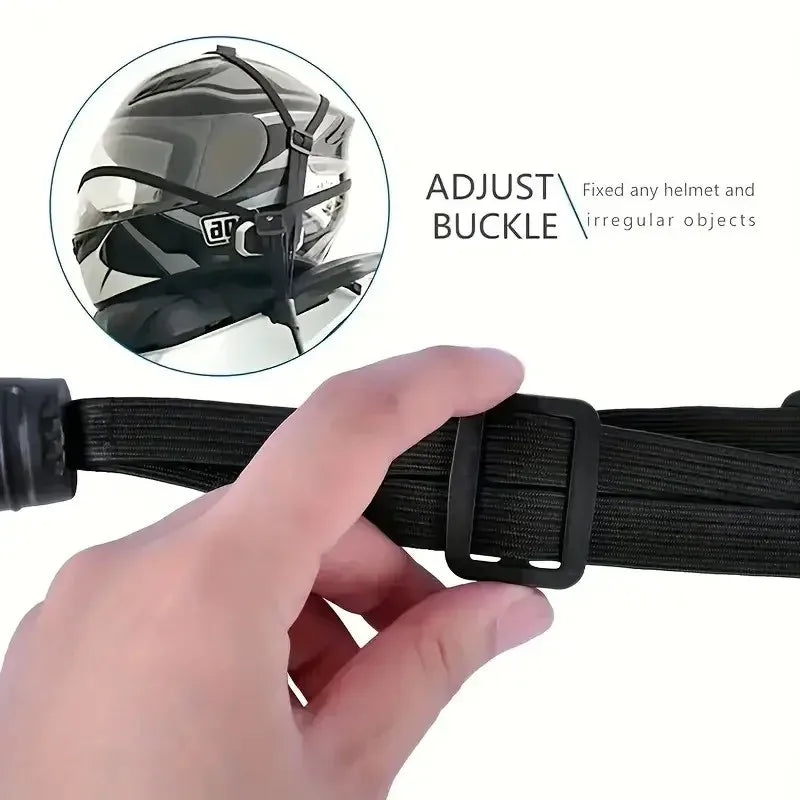 1Pc Motorcycle Elastic Suitcase with Safety Hook-Versatile Helmet Mesh Gear Transport Durable and Sleek for Daily Travel