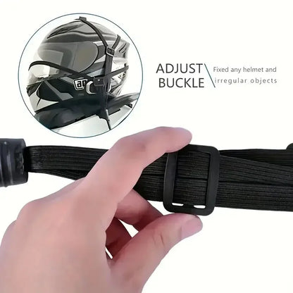 1Pc Motorcycle Elastic Suitcase with Safety Hook-Versatile Helmet Mesh Gear Transport Durable and Sleek for Daily Travel
