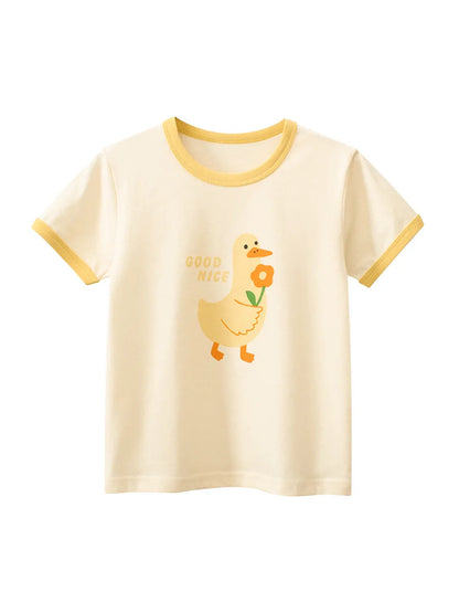 2025 Summer Kids’ Girls Short Sleeve T-Shirts – Printed Little Girl Tops for Toddlers (Ages 2-8 Years)