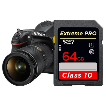 High-Speed Class 10 SD Card – 8GB, 16GB, 32GB, 64GB, 128GB, 256GB Memory Card for Cameras & DSLR Devices