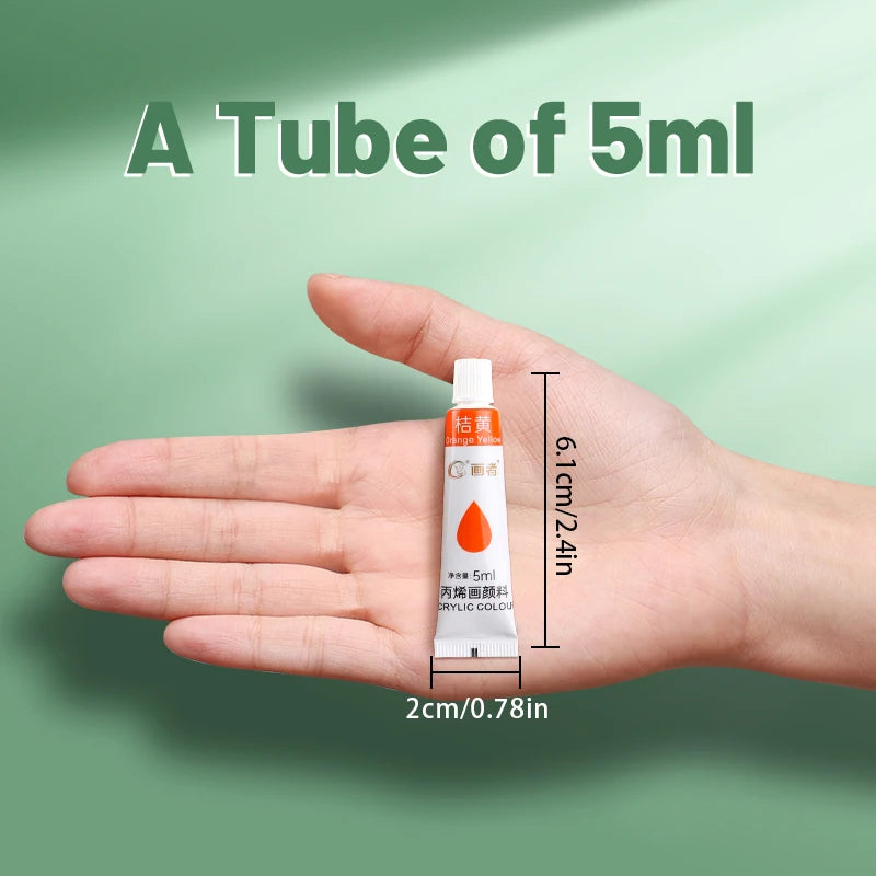 مجموعة ألوان أكريليك 12/18/24 لونًا - ألوان فنية محمولة مقاومة للماء لأعمال يدوية يدوية