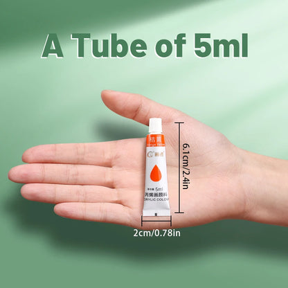 مجموعة ألوان أكريليك 12/18/24 لونًا - ألوان فنية محمولة مقاومة للماء لأعمال يدوية يدوية