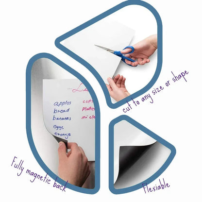 A3 + A4 Magnetic Dry Erase Board Set – Flexible Refrigerator Whiteboard with Markers