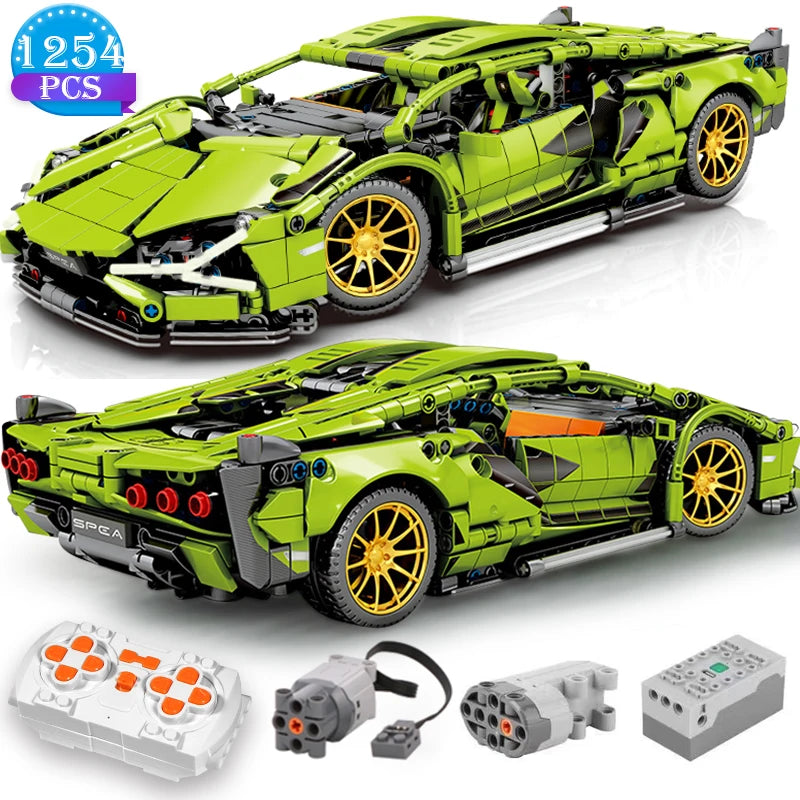 1:16 RC Building Blocks Racing Car – Static & Remote Control Versions Construction Toy for Boys