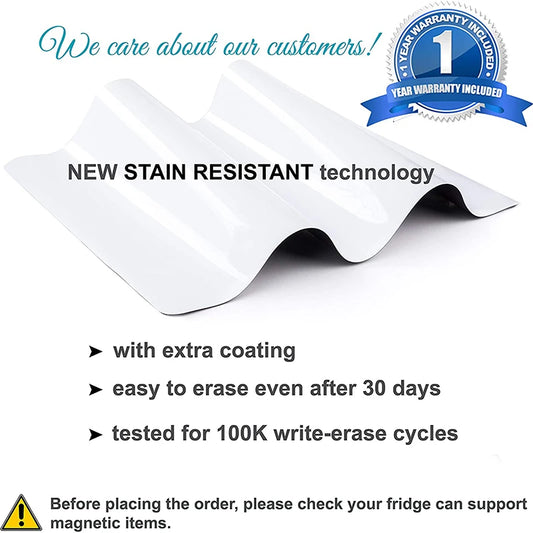 A4 Magnetic Dry Erase Board – Flexible Fridge Whiteboard Sheet for Kitchen Memo & Grocery List