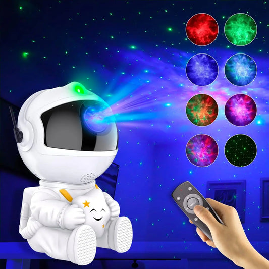 Galaxy Projector LED Night Light – Astronaut Star Projector with 360° Adjustable Nebula, Remote Control & Timer for Bedroom, Kids & Gifts