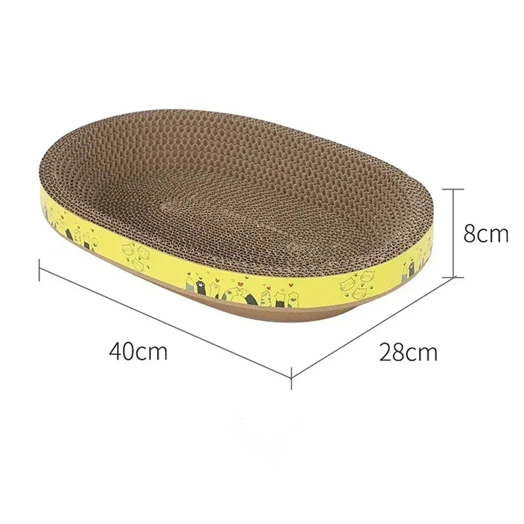 Cat Scratching Board – Oval Corrugated Paper Cat Nest & Furniture Protector