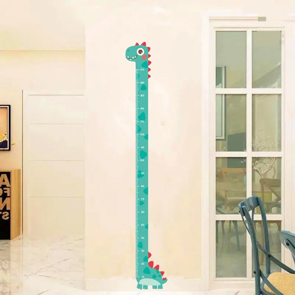 Whimsical Animal Growth Chart Wall Decals – Unicorn, Dino & Giraffe Height Stickers for Nursery & Kids Room Decor