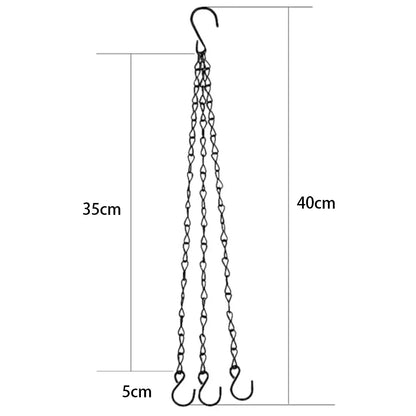 40cm Iron Hanging Chain with 3 Hooks – Heavy-Duty Planter Chain for Hanging Baskets & Garden Decor