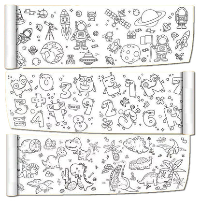 90cm Animal Canvas Children's Drawing Roll DIY Coloring Paper Roll Color Filling Graffiti Paper-cut Painting Educational School