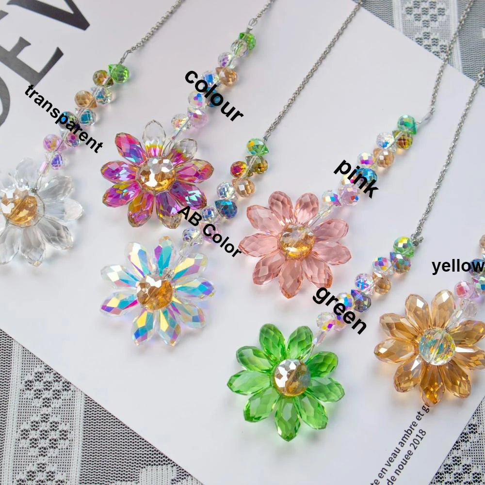Daisy K9 Crystal Sun Catcher  Window Decors Rainbow Maker Indoor Suncatcher Courtyard Garden Decoration Home Xmas Ornament
