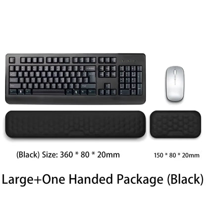 Ergonomic Memory Foam Keyboard & Mouse Wrist Rest – Office Typing Support Pad for Comfortable Wrist Protection