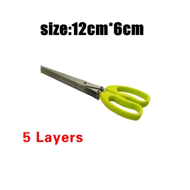 Multi-Functional 3/5-Layer Stainless Steel Kitchen Scissors – Herb Cutter for Scallions, Nori, and Shredded Veggies