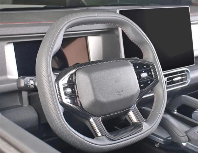 Automotive parts ABS internal steering wheel decorative panel cover fit for JETOUR Traveler T2 steering wheel panel sticker