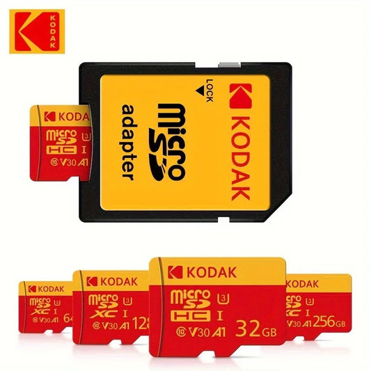 Kodak High-Speed Micro SD Card U3 Class 10 – Up to 100MB/s TF Memory Card with Adapter, Available in 32GB, 64GB, 128GB, 256GB