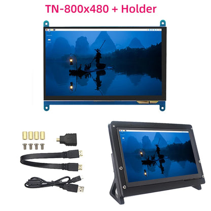 7 Inch Touch Screen Raspberry Pi 5 Capacitive HDMI-compatible TFT LCD for Orange Pi 5 Plus 3B RPI 5 4B 3B+ PC Windows AIDA64