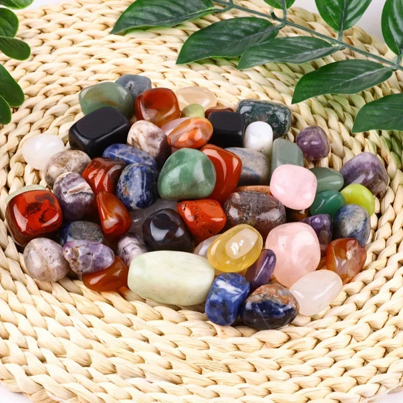 100g Mixed Tumbled Crystals & Stones – Assorted Polished Gemstones for Décor, Healing, Crafts & Collecting