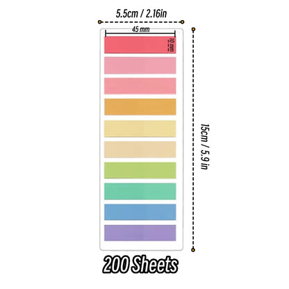 2400S Transparent Sticky Notes – Colorful Index Memo Pads for School & Office