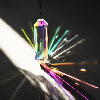 قطعتان من معلقات النوافذ الكريستالية بألوان قوس قزح - زينة معلقة للحديقة وديكور منزلي