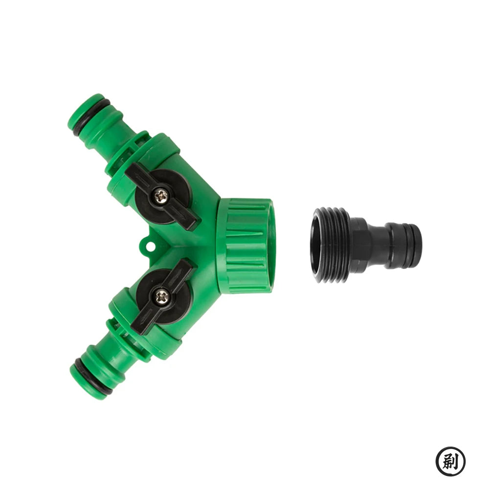 موزع مياه الحديقة على شكل حرف Y، صمام ثنائي الاتجاه مع مفتاح، للتحكم في مياه الري من الصنبور وزراعة الزهور، محول بلاستيكي 