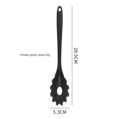 8ps Household black Silicone kitchenware 8-piece set of Chinese spaghetti spoon salad spaghetti spaghetti spaghetti，Rice spoon，