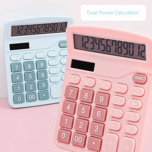 12-Digits Electronic Calculator – Solar & Battery Dual Power Supply Calculator for Home, Office, School & Financial Accounting