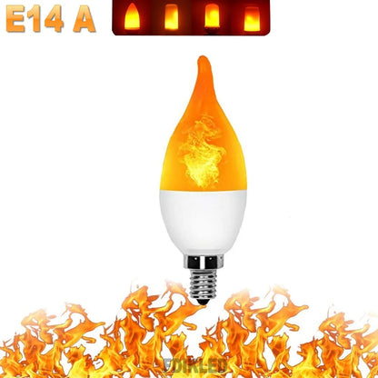 B22 E27 LED Flame Light Bulbs – 4 Mode Fire Simulation Bulb for Decor