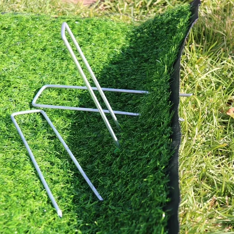 50-100pcs galvanized landscape staples, outdoor decorative stakes, anti weed barrier fabric anti rust staples, U-shaped tent